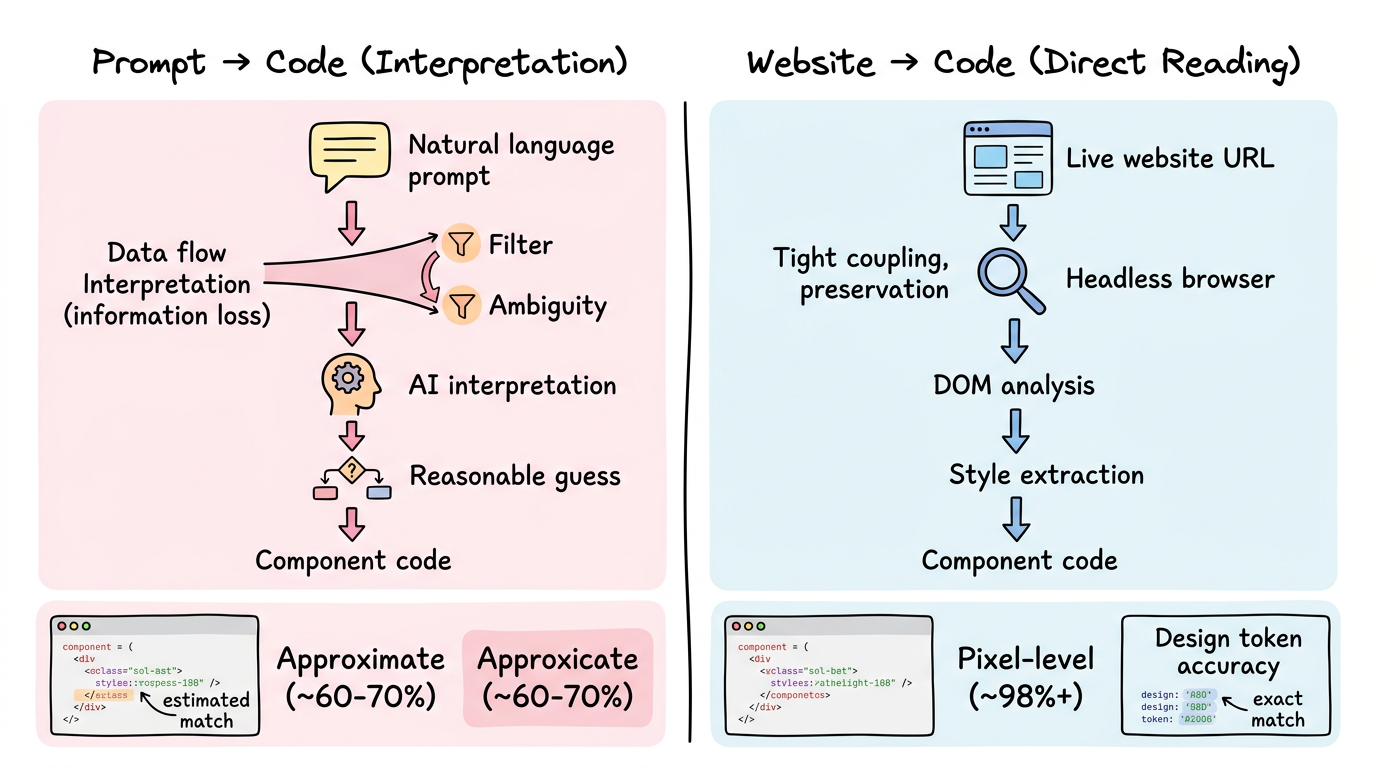Reference-based solution infographic showing the direct extraction approach that eliminates the approximation problem