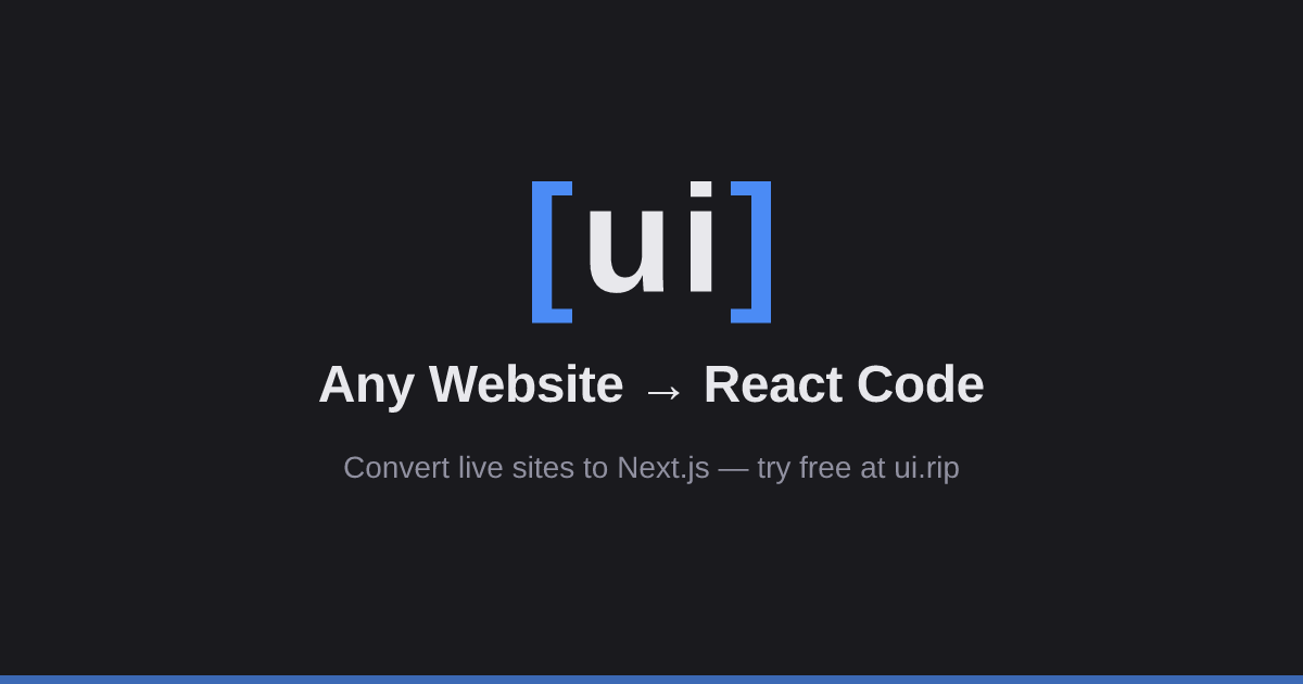 Website to Code — Any Site to React & Next.js